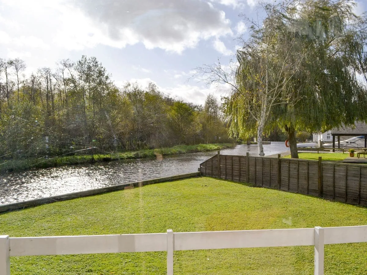 Grass garden down to the river bank
